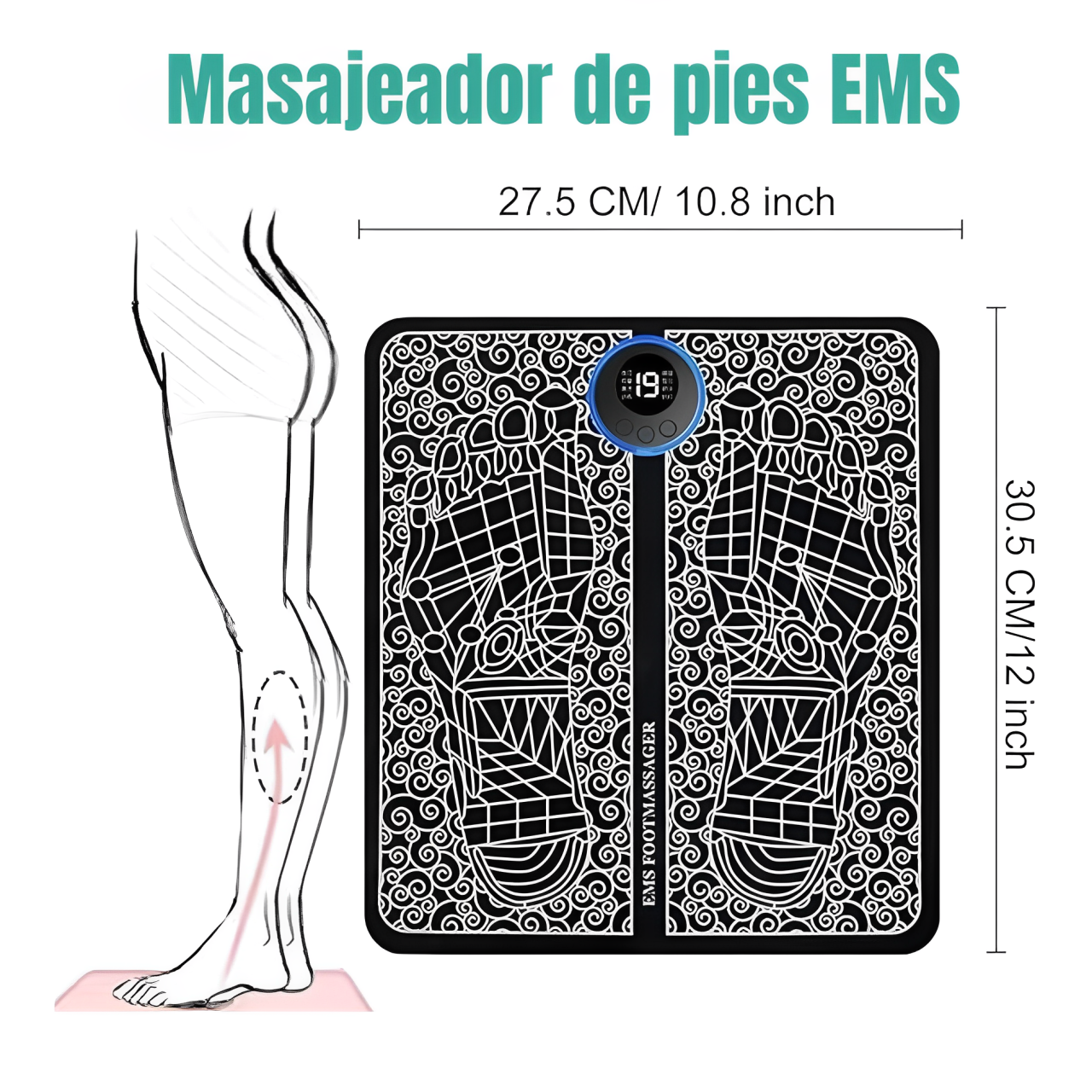 Masajeador de Pies y Parches con Control Remoto - Portátil USB Mejora la Circulación Sanguínea