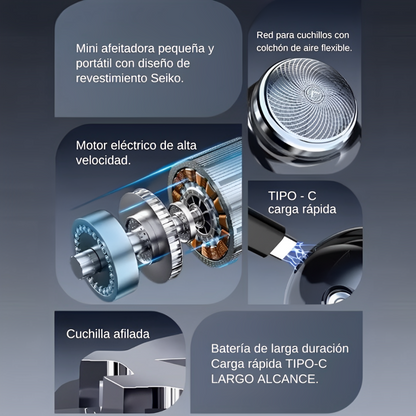 Afeitadora Eléctrica Portátil - Recorta Barba y Cuerpo