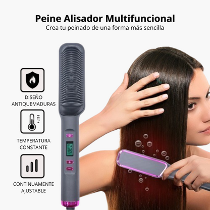 Cepillo Alisador de Cabello con Iones Negativos - 30 Velocidades y 5 Temperaturas