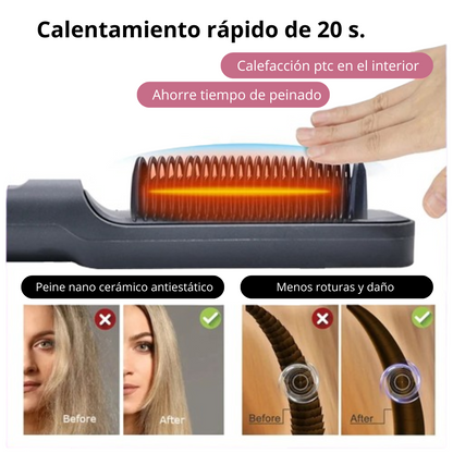 Cepillo Alisador de Cabello con Iones Negativos - 30 Velocidades y 5 Temperaturas