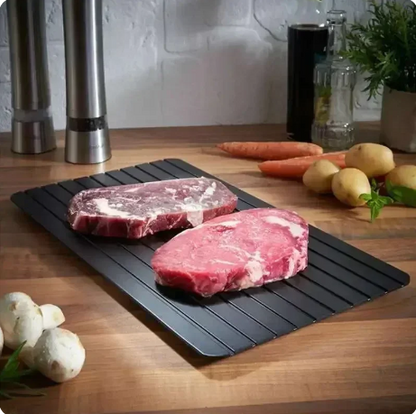 Bandeja de Descongelación Rápida de Aluminio - Placa Saludable para Carne Congelada