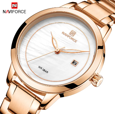 Reloj Pulsera de Oro Rosa Dama - NAVIFORCE 5008