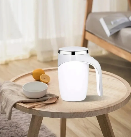 Taza de Café con Agitación Automática USB - Acero Inoxidable, Ideal para Oficina y Hogar